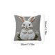 thumbnail image 3 of Almohada lumbar con estampado de conejitos blancos | Funda extraíble y lavable con relleno | Cojín cuadrado de 60 x 60 cm para sofá cama, oficina y siesta, 3 of 6