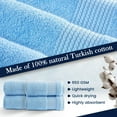 thumbnail image 6 of HALLEY Turkish Hand Towels Set - 4 Pack Bathroom Set, Ultra Soft, Machine Washable, Highly Absorbent, 100% Cotton - Luxury Spa Quality - Blue, 6 of 11