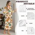 thumbnail image 6 of SEANATIVE Cozy Winter Nightgown for Women Soft Lightweight Sleepshirt Sleep Dress Button Front Long Sleeve Nightshirt Full-Length Loungewear, 4XL, Mushroom Floral Beige, 6 of 7
