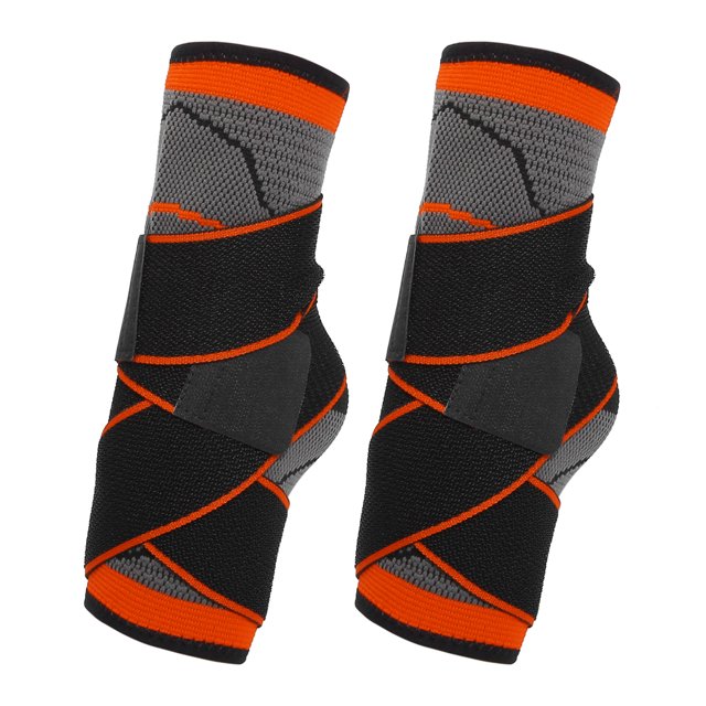 2 uds tobilleras, tobillera de compresión transpirable ajustable unisex, para protección deportiva, naranja, talla única