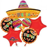 Spanish Fiesta Fun Party Mylar Foil Balloon Bouquet Set