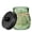 Green Jar Black Lid, variant on Glass Qtip Holder, Apothecary Jars with Lids, Bathroom Organizers and Storage, Bathroom Canister for Q-tips, Cottons, Floss, Balls, Cotton Swabs, Farmhouse Decor-Black