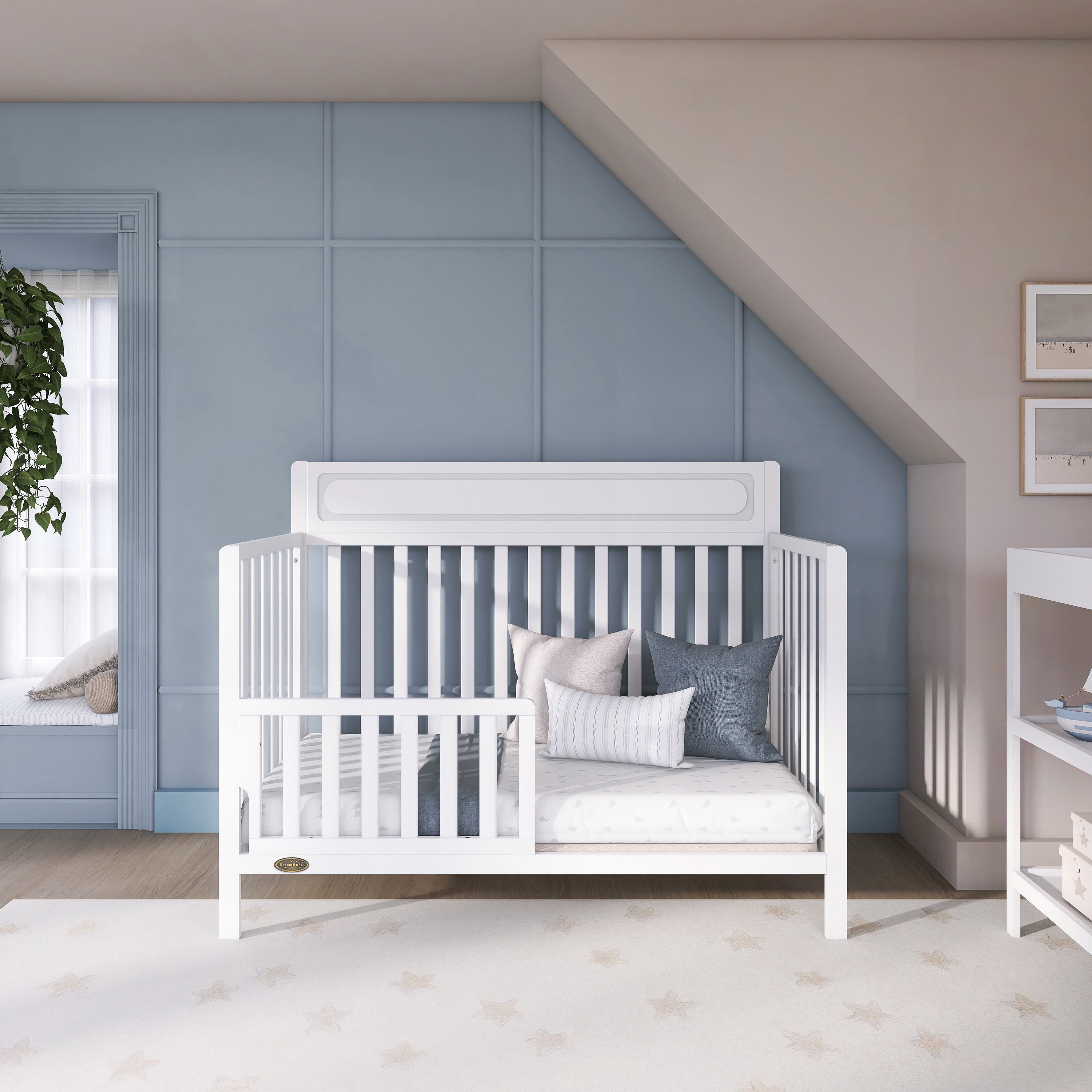 Nursery Bundle, Dream On Me Avery 5 in 1 Convertible in White and Crib & Toddler Mattress Bundle