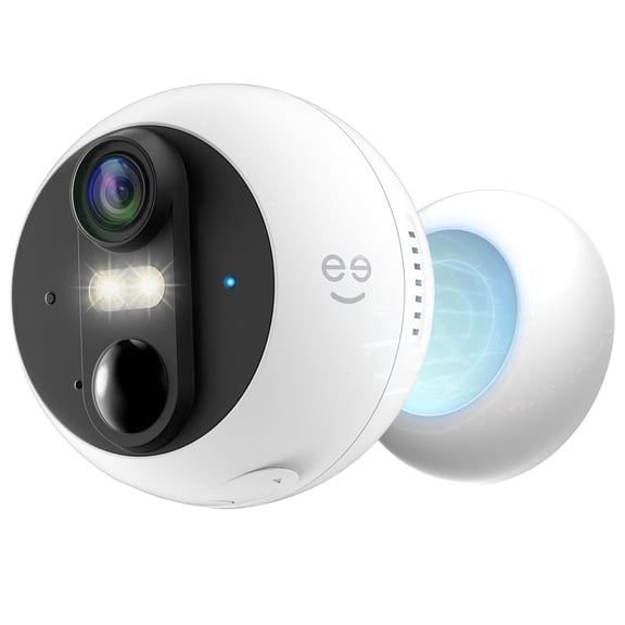 Geeni Perch 3MP Smart Magnetic Battery & Solar Wireless Camera - 2K HD Outdoor Wireless Camera Security with Color Night Vision, LED Spotlight, 2-Way Audio, & IP66 Weatherproof