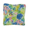 thumbnail image 4 of Blazing Needles Outdoor 19-inch Square Chair Cushion, 19" x 19", Alfinia Fresco Caspian, 4 of 5