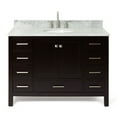 thumbnail image 2 of Ariel Cambridge 49 In. Single Oval Sink Vanity With Carrara White Marble 0.75 In Countertop In Espresso, 2 of 10