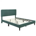 thumbnail image 4 of 4-Pieces Bedroom Sets, Queen Size Upholstered Platform Bed with 2 Nightstands and 1 Storage Bench, Bedroom Furniture Sets for Kids Teens Adults, No Box Spring Needed, 84.3"L×64.6"W×42.7"H, Green, 4 of 7