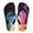 Colorful Fire, variant on Flame Pattern Print Little/Big Kids Flip Flops Beach Sandals for Summer Girls Causal Slip on Thong Sandals Water Shoes