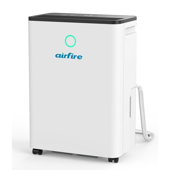 Airfire Dehumidifier, 19 Pint (DOE) Dehumidifier with Drain Hose, Max 2500 Sq.Ft Dehumidifiers for Home Basement, 0.66 Gal Water Tank, Overflow Protection, Auto Defrost& Drain, Humidity Indicator