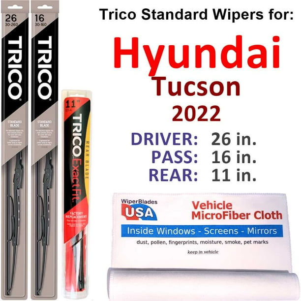 2022 Hyundai Tucson Wiper Blades (Set of 3) w/Rear Wiper