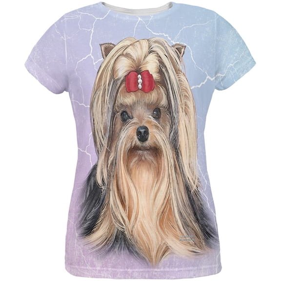 Yorkshire Terrier Live Forever All Over Womens T Shirt Multi 2XL