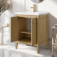 thumbnail image 4 of Vanity Art 24" Double Door Bathroom Vanity with Sink, Freestanding Storage Cabinet with Ceramic Top, and Removable Shelve, 4 of 6