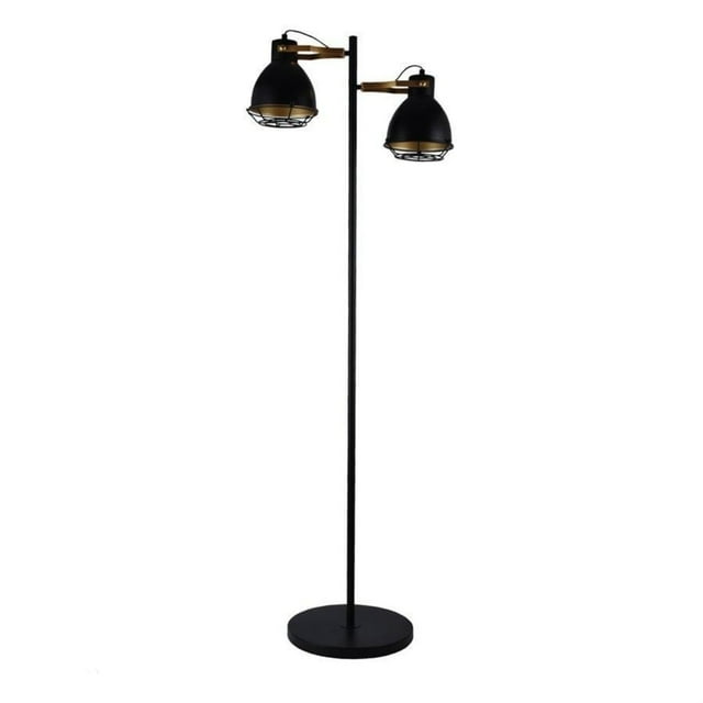 Xtricity - 2 Headed Floor Light, 5 'Height, From The Virginia Collection, Black