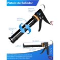 thumbnail image 2 of Kit de Calafateo Profesional: Pistola para Sellador 360° + Herramienta 5 en 1, Juego de Reparación para Sellar Baño, Fregaderos de Cocina, Azulejos y Ventanas contra Filtraciones, 2 of 4