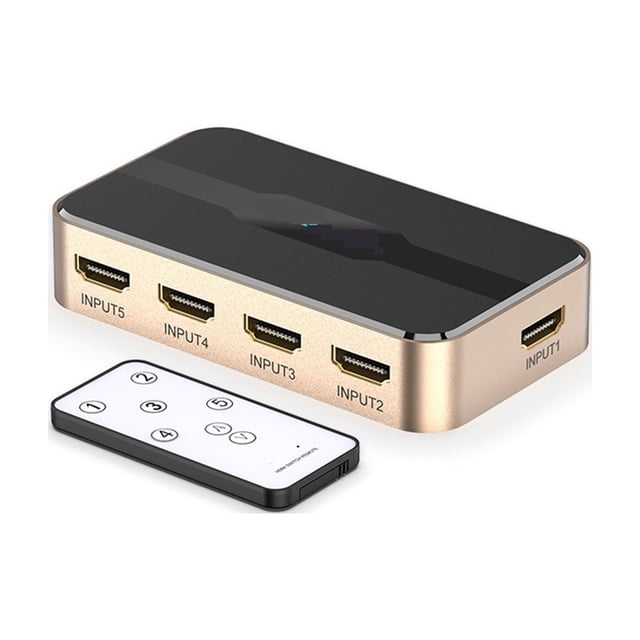 Commutateur Multimédia 4K Haute Définition à 5 Ports, Entrée Intelligente 1 Sortie Concentrateur Vidéo