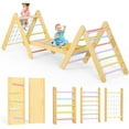 thumbnail image 1 of Toytexx 7-in-1 Toddler Wooden Climbing Triangle Set with Ramp, Ladder & Rope – Foldable Indoor Playground Toy, 1 of 6