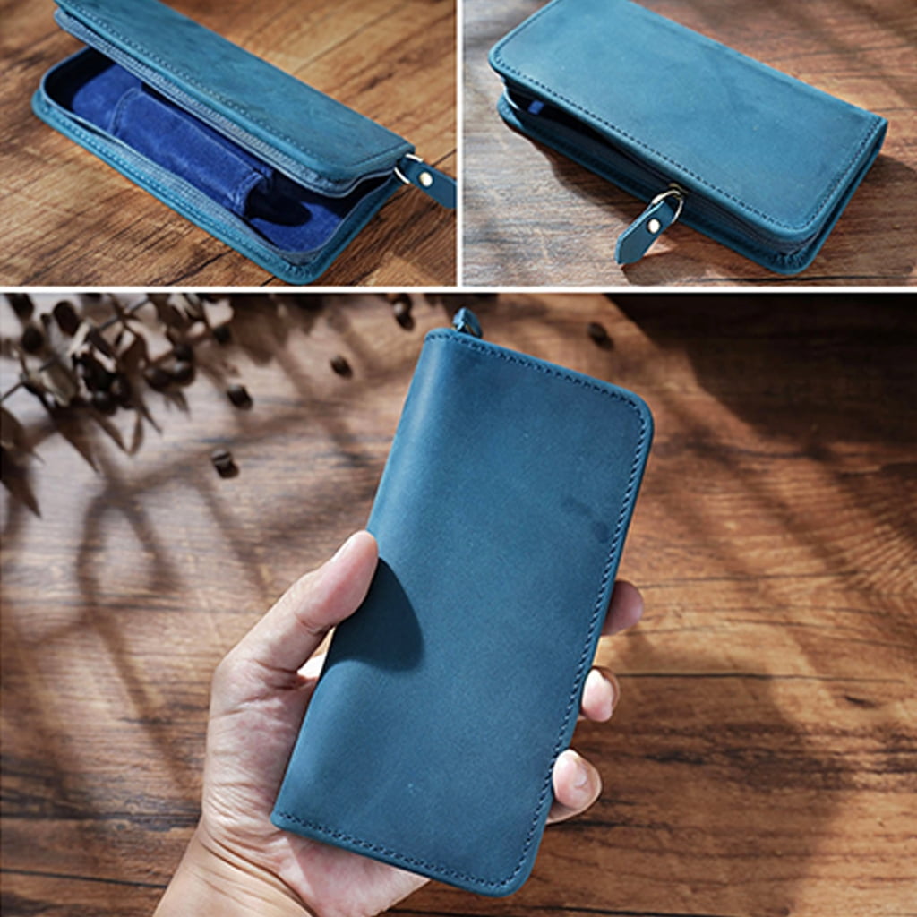 3 Divided Slots Pen Case Fountain Pen Holder Stationery Bag Pencil Organisers1eatherFountain Pen Case 3 Divided Slots Pen Bag Pencil Organiser Pencil Case