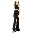 thumbnail image 3 of MY MICHELLE Womens Black Slitted Sleeveless Halter Full-Length Formal Fit + Flare Dress 1, 3 of 4