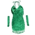 thumbnail image 4 of Vestido de baile Sunnimix latino con flecos verde, 4 of 8