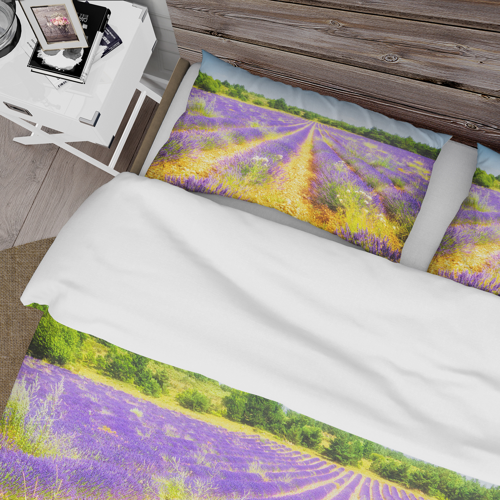Designart 'Fantastic Lavender Field of France' Cabin & Lodge Duvet Cover Set