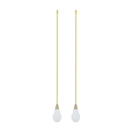 

Aspen Creative 20501-22 12 White Finish Wooden Knob Pull Chain with Metal Top in Polished Brass 2 Pack