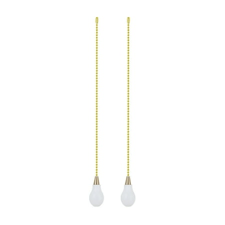 

Aspen Creative 20501-22 12 White Finish Wooden Knob Pull Chain with Metal Top in Polished Brass 2 Pack