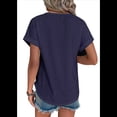 thumbnail image 3 of Camisetas de Corta para Mujer, Azul Marino, Talla XL, 3 of 8