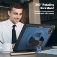 thumbnail image 4 of ELEHOLD Case for Apple iPad Pro 11 2022/2021/2020/2018/air4 10.9/air5,Soft TPU Rugged Durable Case with 360° Rotating Hand Strap & Foldable Hidden Stand & Pencil Holder,Navyblue, 4 of 10