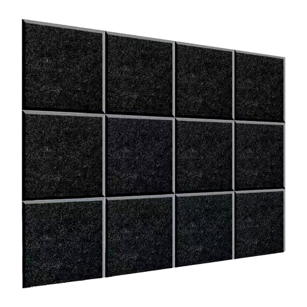 12 paneles acústicos insonorizados para pared, decoración de pared, decorativos y únicos. negro pegajoso