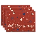 thumbnail image 2 of Clearance! Boovnll 4th of July Placemats Set of 4, 12x16" Red Blue Stars Linen Placemats, Heat-Proof Place Mats for Memorial Day Patriotic Party Kitchen Dining Table Decor, 4th of July Decorations, 2 of 6