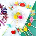 thumbnail image 4 of paquete de 70 decoraciones para cócteles, que incluyen sombrilla para bebidas, agitador, pajita y palo de fuegos artificiales para decoración de comidas y bebidas en fiestas en la playa, 4 of 5