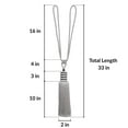 thumbnail image 3 of Evideco French Home Goods Curtain Holdbacks Set of 2 Decorative Curtain Tiebacks With Tassel - Silver Mist, 3 of 9