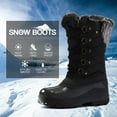 thumbnail image 2 of Pennysue Women's Mid-Calf Snow Boots Black Grid Warm Faux Fur Lined Winter Boots Insulated 7M, 2 of 7