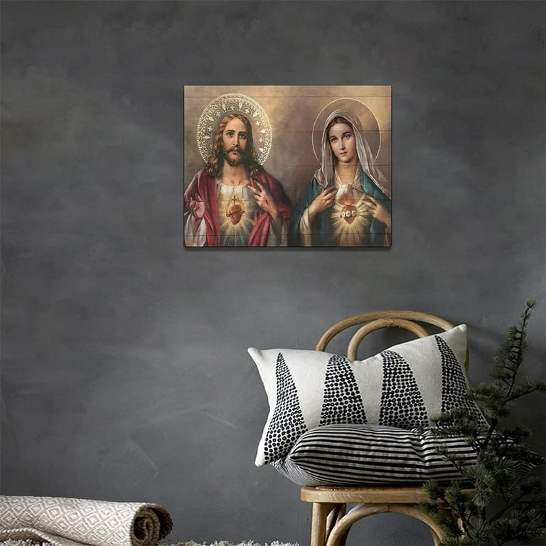 Jesus and Virgin Mary Wall Art Jesus Christ and Virgin Mary