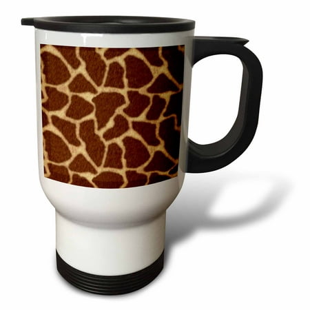 

3dRose Giraffe Print Brown Travel Mug 14oz Stainless Steel