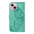 thumbnail image 6 of SaniMore Wallet Case for iPhone 13 Mini, PU Leather Embossed Butterfly Flip Folio Cover Card Holder [Kickstand][Wrist Strap] All Arpund Protective Shockproof Shell for iPhone 13 Mini(2021), Green, 6 of 18