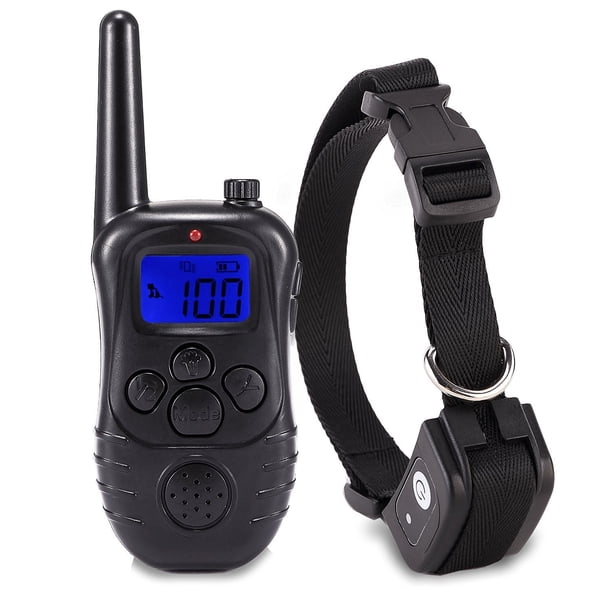 Collar de entrenamiento para perros con control remoto - 4 modos de vibración/descarga eléctrica/pitido - IPX7 resistente al agua
