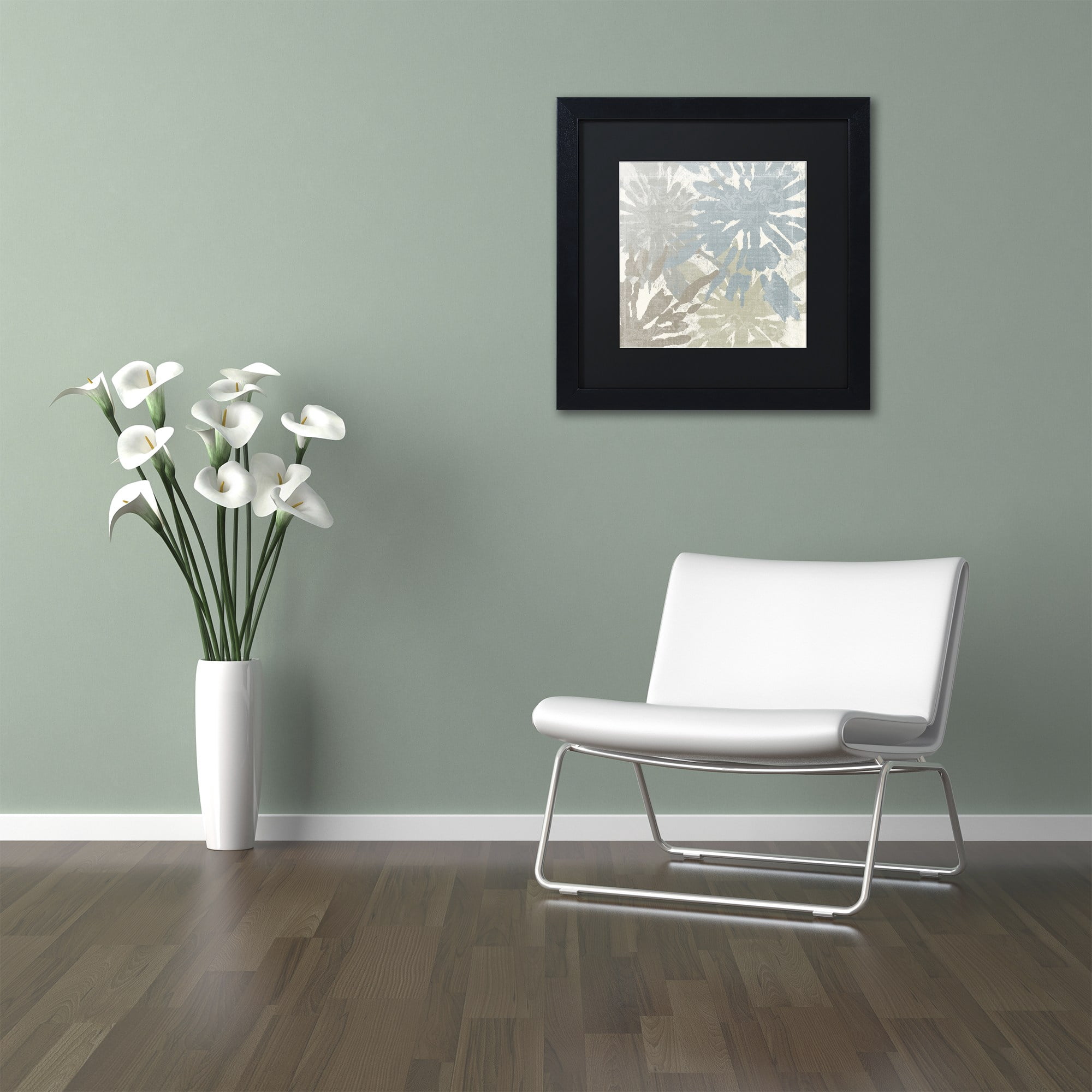 Trademark Fine Art Abstract Matted Framed Art ' Beach Curry II ' by Color Bakery