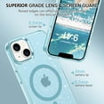 thumbnail image 2 of VENINGO Magnetic for iPhone 13 Case / iPhone 14 Case Clear Glitter, Compatible with Mag-safe, TPU Transparent Shockproof Slim Bling Sparkly Bumper Cover Phone Case for Women Girls, Blue, 2 of 10
