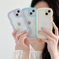 thumbnail image 3 of Soft Wavy Lines Phone Case For iphone 15 11 12 13 14 Pro Max XS MaxCandy Bumper Transparent Cases Cover, 3 of 5