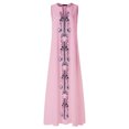 thumbnail image 4 of SMihono Robe Bohème d'Été pour Femmes Grande Taille Femmes Vintage Quotidienne Décontractée Sans Manches à Rayures Imprimée à Col en V Robe Maxi d'Été, 4 of 6