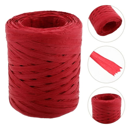 WRITWAA 1 Roll Red Raffia Paper String Natural Touch for Wrapping, Crafts, Floral Arrangements, and Packaging Supplies
