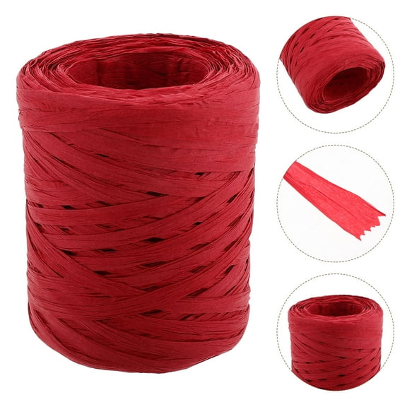 WRITWAA 1 Roll Red Raffia Paper String Natural Touch for Wrapping, Crafts, Floral Arrangements, and Packaging Supplies