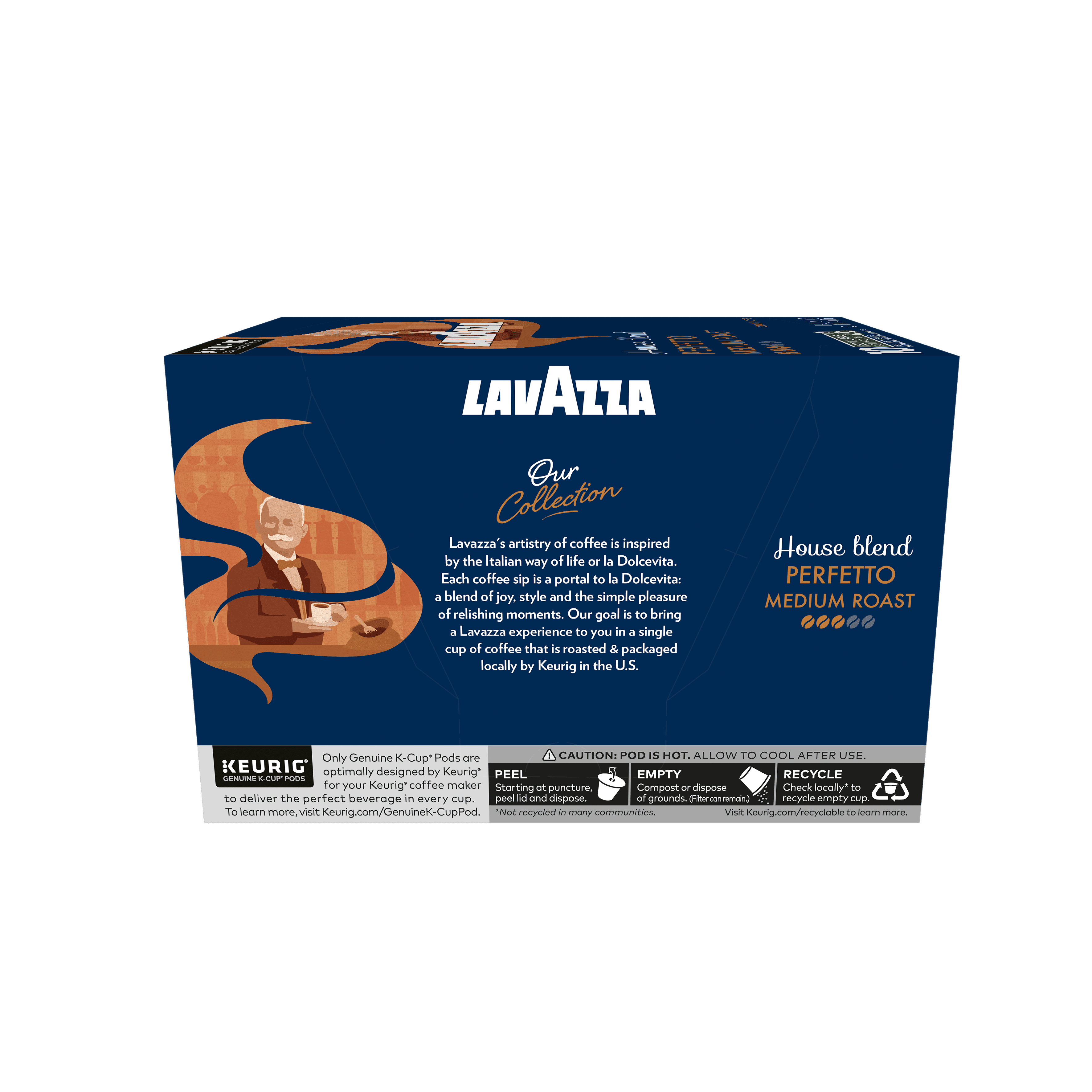 Lavazza House Blend Perfetto Keurig K-Cup® Pods, Medium Roast, 100% Arabica (60 Pods)