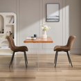 thumbnail image 3 of Qinaqin Set de 2 Marrón Cuero Sintético cm Profundidadining Chairs con Metálico Legs y Comfy Backrest para Sala, 3 of 7