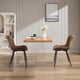 thumbnail image 2 of Set of 2 brown faux leather dining sillas con metal legs y comfy backrest para dining room, 2 of 7
