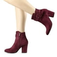 thumbnail image 2 of Bottines à Talons Épais à Bout Rond pour Femmes, 2 of 7