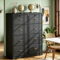 thumbnail image 2 of Fnova 4-Drawer File Cabinet, Tall Filing Cabinet with Lock and Key, Heavy Duty Wooden Vertical Office Storage Organizer for Legal Size/Letter/A4/Files, Home Office, Black, 2 of 16