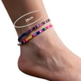 thumbnail image 5 of Cherryhome 1 Pair Ankle Bracelet Handmade Braided Colorful Adjustable Women Bohemia Beach Foot Chain Anklet Fashion Jewelry, 5 of 7