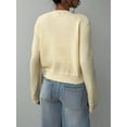 thumbnail image 3 of Cozy Cream Knit Button-Up Cardigan (S, LightYellow), 3 of 4